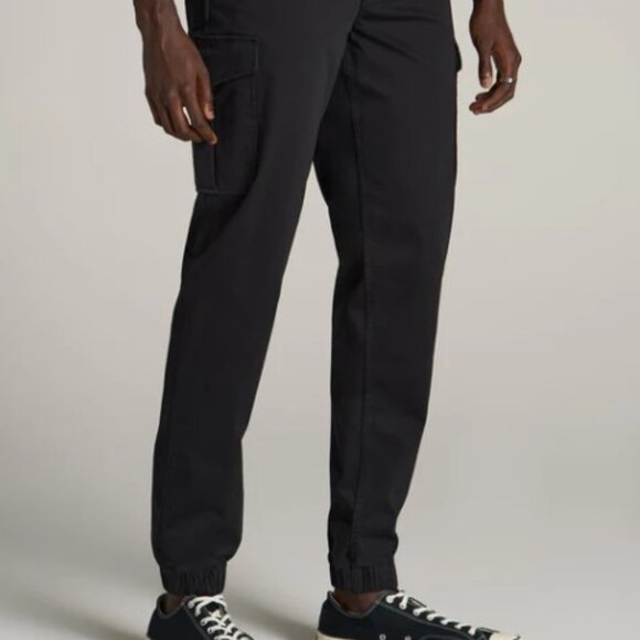American Tall –Size 28T Black (pair #1) –TAPERED-FIT Stretch Cotton Cargo Jogger - Picture 4 of 10